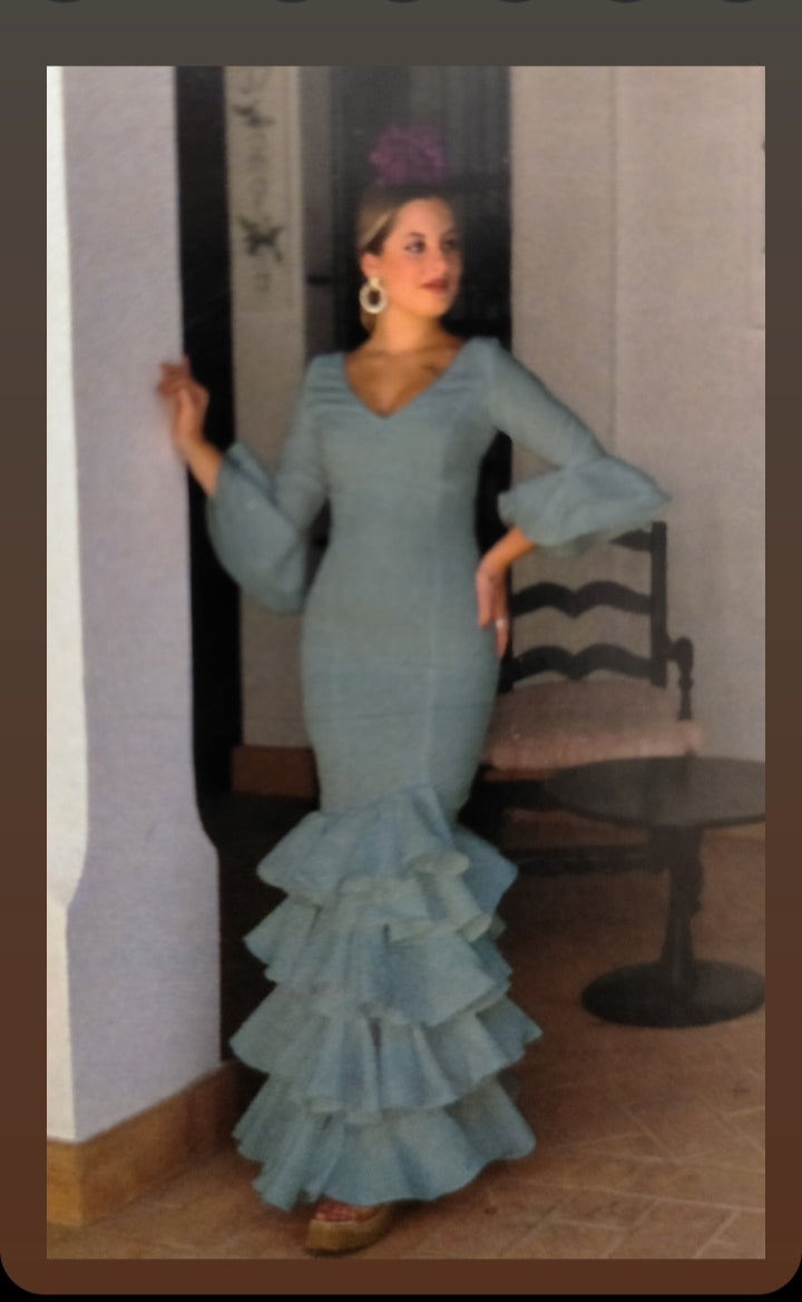 traje flamenca liso basico