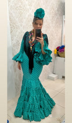 traje flamenca canastero perla