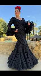 traje flamenca lunar terciopelo vera