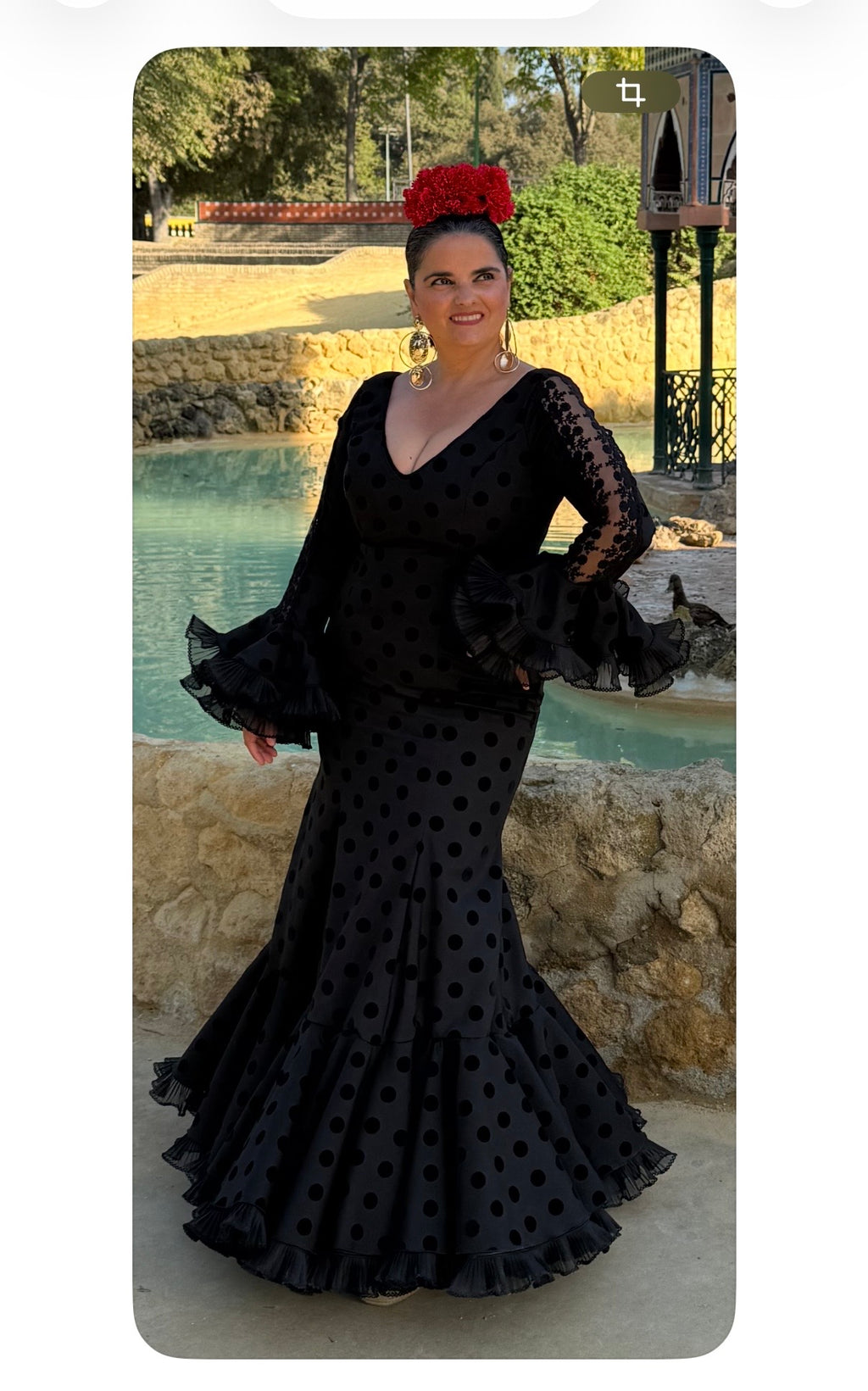 traje flamenca lunar terciopelo vera