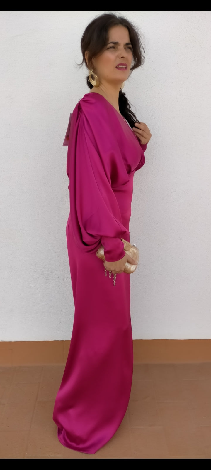 vestido evento saten selena