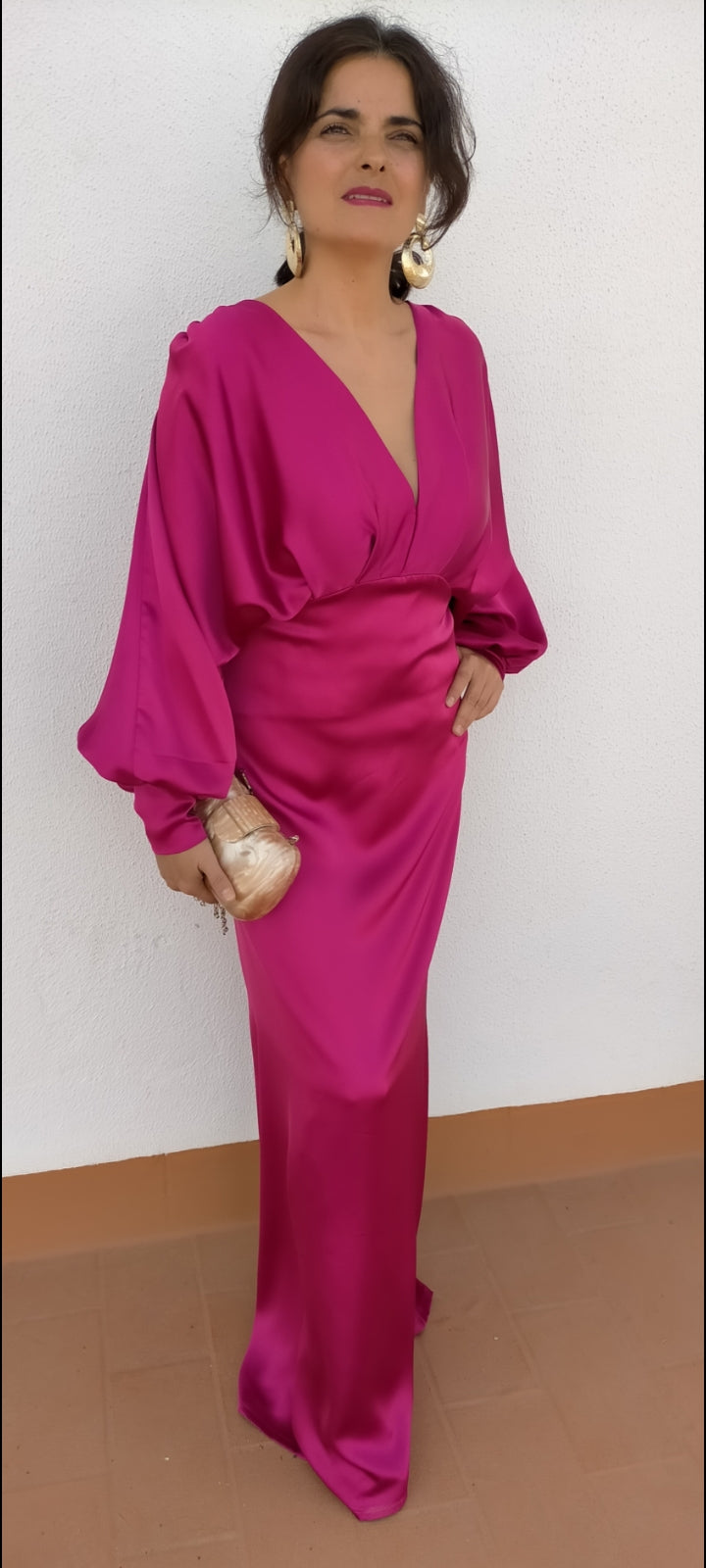 vestido evento saten selena