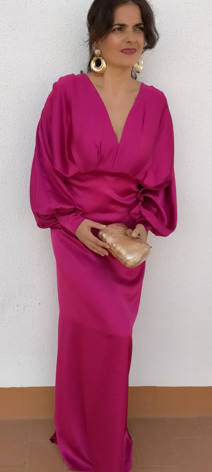 vestido evento saten selena